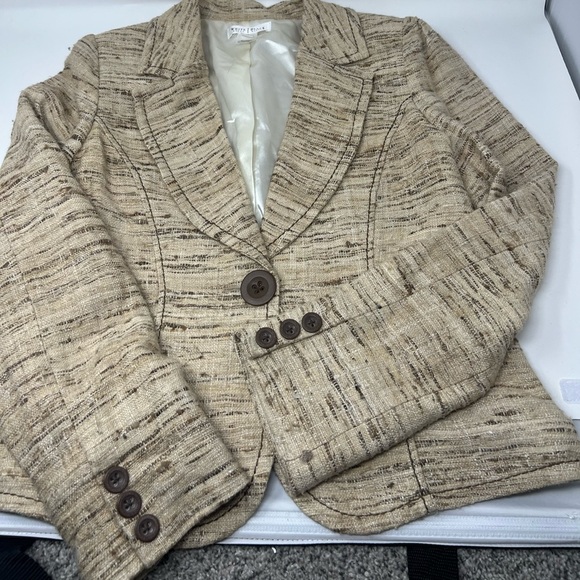 100%silk WHBM Beige Blazer - Preowned - Picture 3 of 11